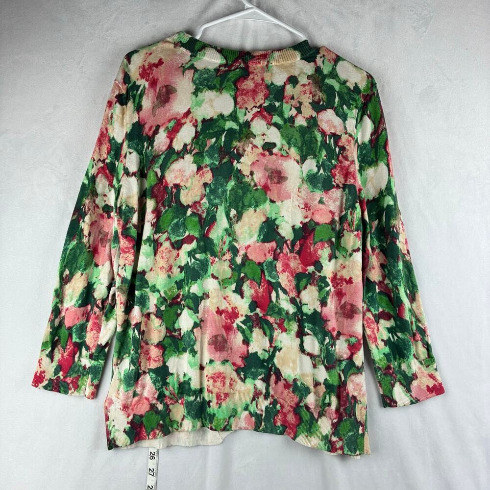 Talbots Floral Button Front Cardigan Sweater Women’s XL Teacher Twee Botanical - Picture 8 of 10